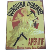 Plaques murales métal déco Quinquina Dubonnet 24 x 32 cm